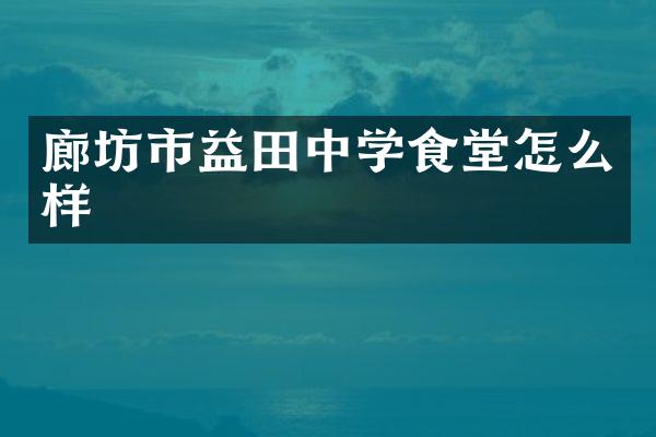 廊坊市益田中学食堂怎么样