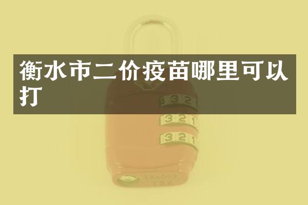 衡水市二价疫苗哪里可以打
