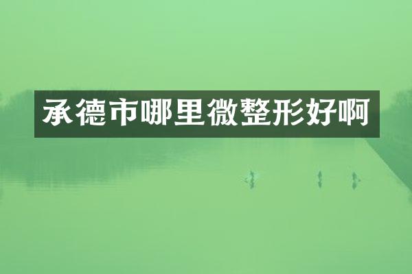 承德市哪里微整形好啊
