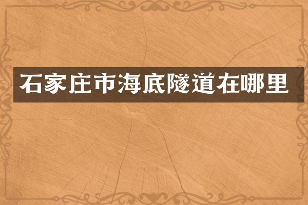 石家庄市海底隧道在哪里