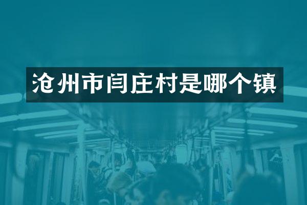 沧州市闫庄村是哪个镇