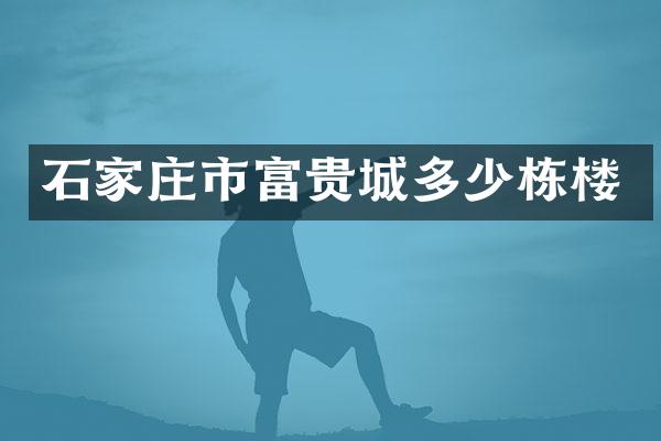 石家庄市富贵城多少栋楼