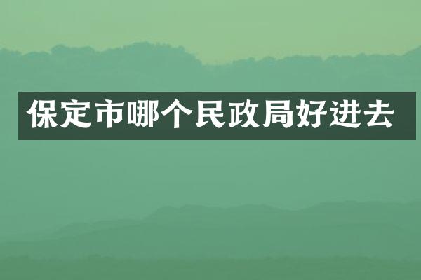 保定市哪个民政局好进去
