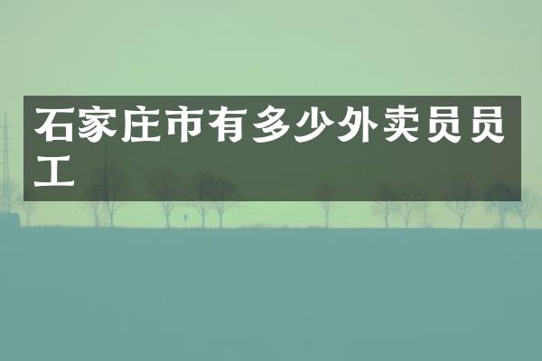 石家庄市有多少外卖员员工