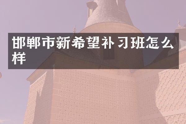 邯郸市新希望补习班怎么样