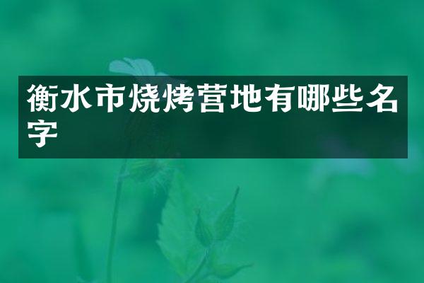 衡水市烧烤营地有哪些名字