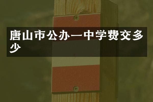 唐山市公办一中学费交多少