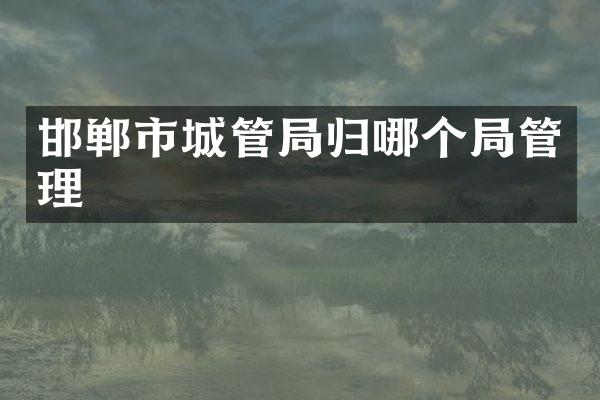 邯郸市城管局归哪个局管理