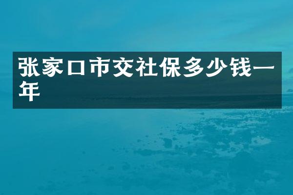 张家口市交社保多少钱一年