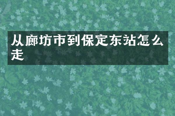 从廊坊市到保定东站怎么走