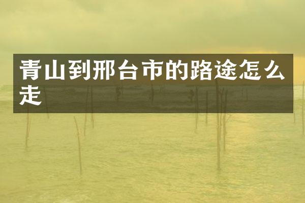 青山到邢台市的路途怎么走