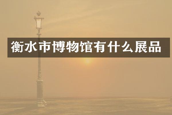 衡水市博物馆有什么展品