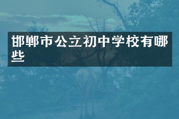 邯郸市公立初中学校有哪些
