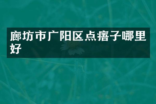 廊坊市广阳区点痦子哪里好
