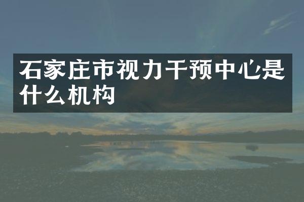 石家庄市视力干预中心是什么机构