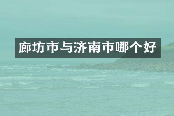 廊坊市与济南市哪个好