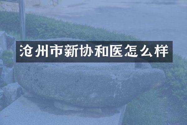 沧州市新协和医怎么样