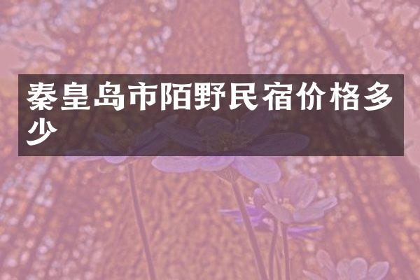秦皇岛市陌野民宿价格多少
