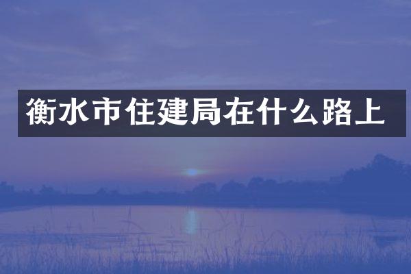 衡水市住建局在什么路上