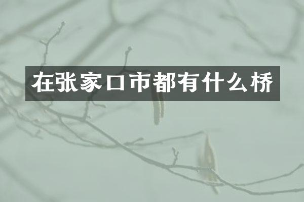 在张家口市都有什么桥