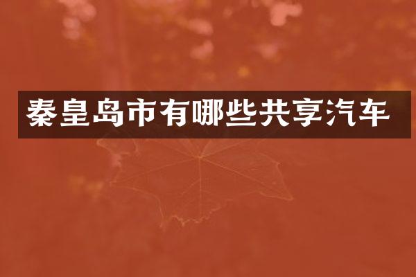 秦皇岛市有哪些共享汽车