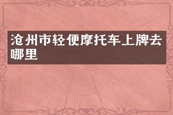 沧州市轻便摩托车上牌去哪里