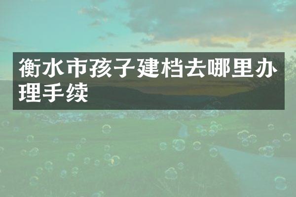 衡水市孩子建档去哪里办理手续