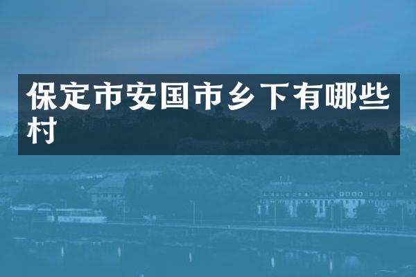 保定市安国市乡下有哪些村