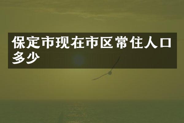 保定市现在市区常住人口多少