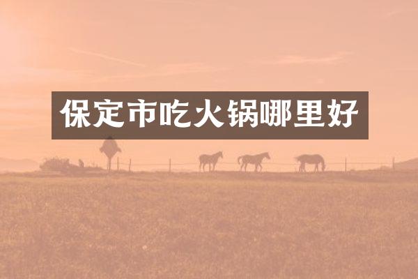保定市吃火锅哪里好