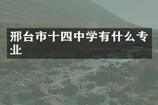 邢台市十四中学有什么专业