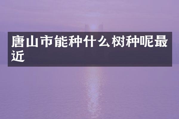 唐山市能种什么树种呢最近