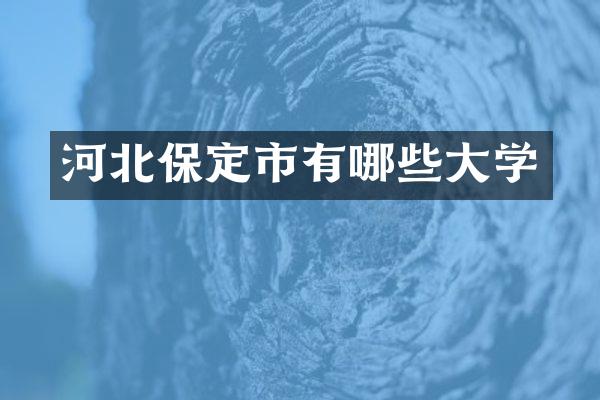 河北保定市有哪些大学