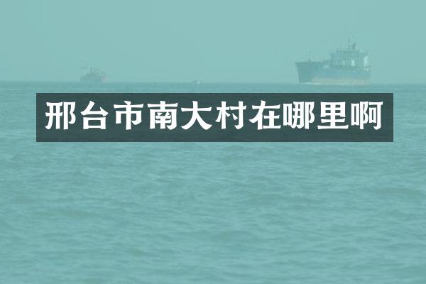 邢台市南大村在哪里啊