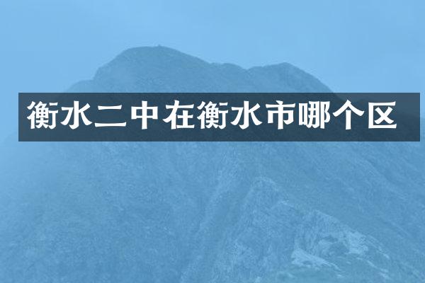 衡水二中在衡水市哪个区