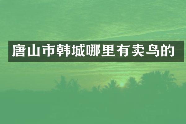 唐山市韩城哪里有卖鸟的