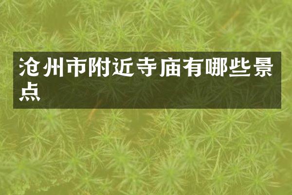 沧州市附近寺庙有哪些景点