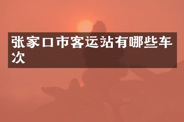 张家口市客运站有哪些车次