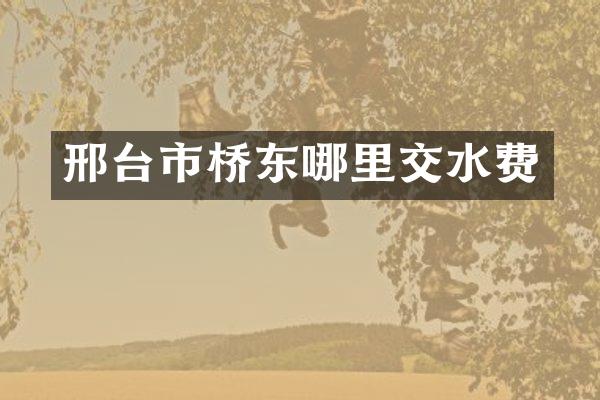 邢台市桥东哪里交水费