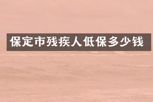 保定市残疾人低保多少钱