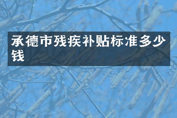 承德市残疾补贴标准多少钱