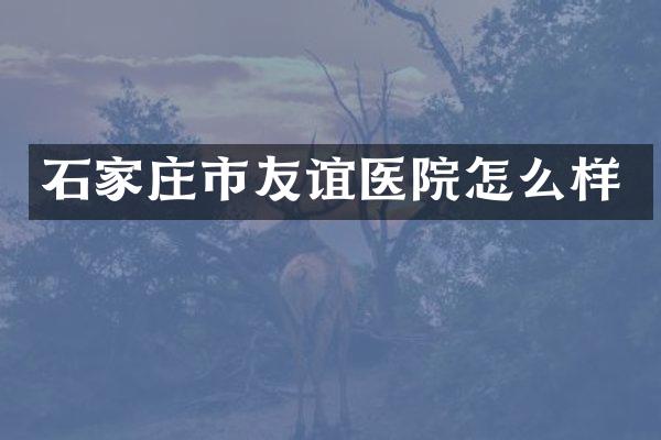 石家庄市友谊医院怎么样