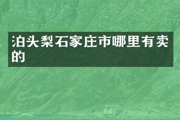 泊头梨石家庄市哪里有卖的