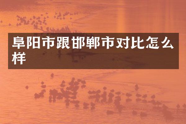 阜阳市跟邯郸市对比怎么样