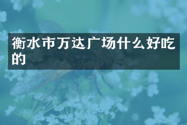 衡水市万达广场什么好吃的