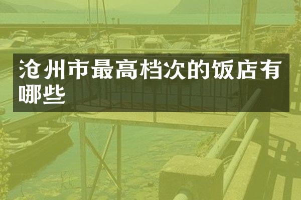 沧州市最高档次的饭店有哪些