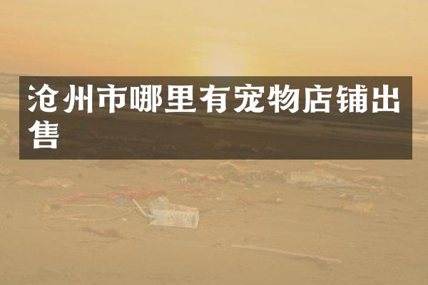 沧州市哪里有宠物店铺出售