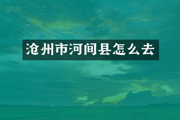 沧州市河间县怎么去