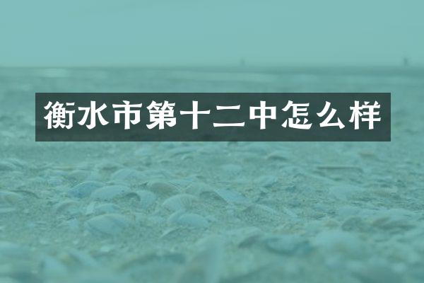 衡水市第十二中怎么样