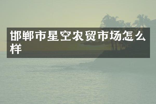 邯郸市星空农贸市场怎么样